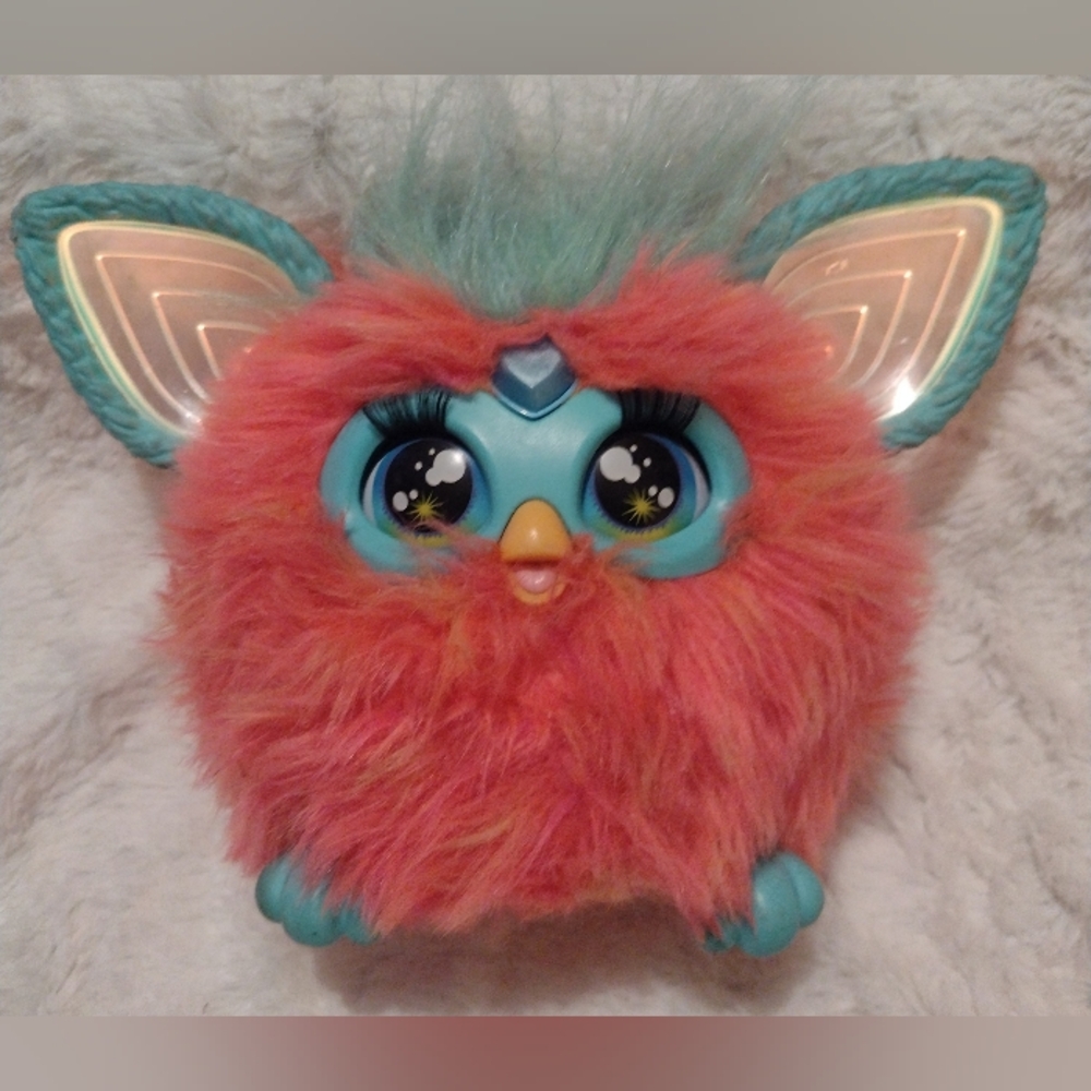 Furby Interactive Plush Toy Pink Blue Tested Works 2023 Coral Hasbro - Picture 2 of 6
